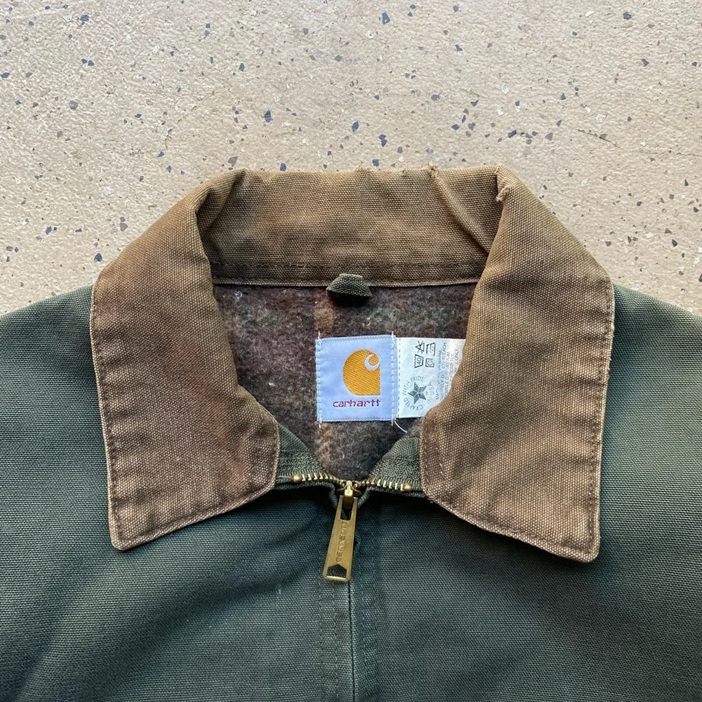 Vintage Rare Carhartt Olive JB0866 Blanket Lined Detroit Jacket (NOT FOR SALE) - Picture 8 of 9